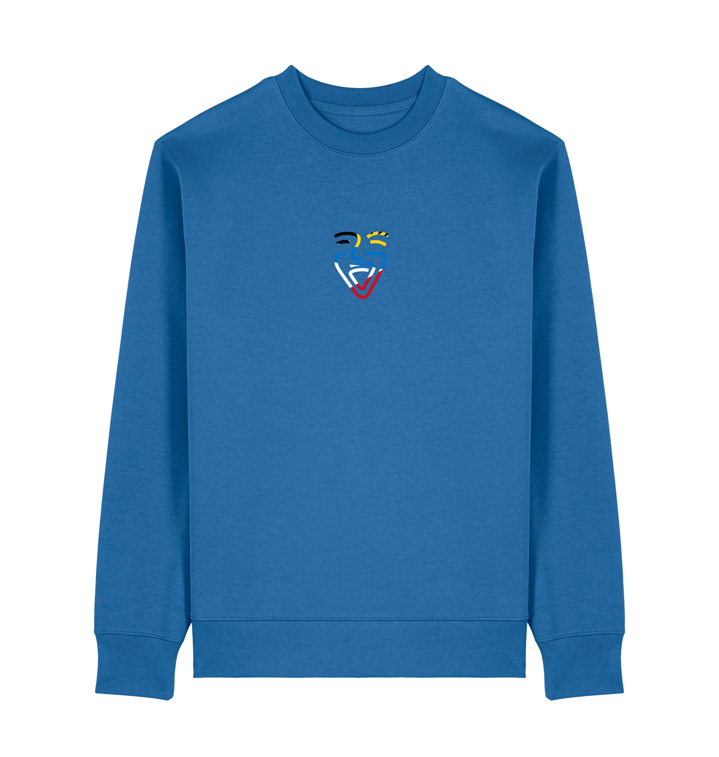 Mindful Blue Printed Sweater Front