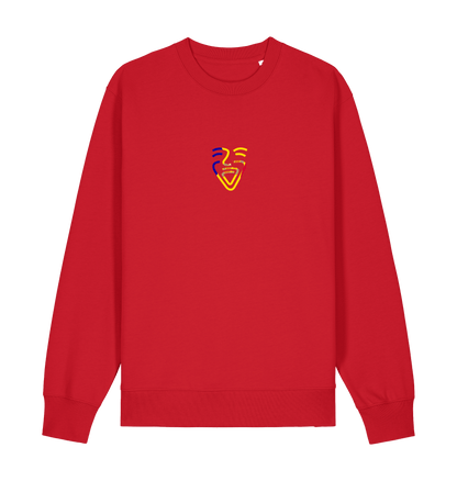 Red Printed Sweater Front