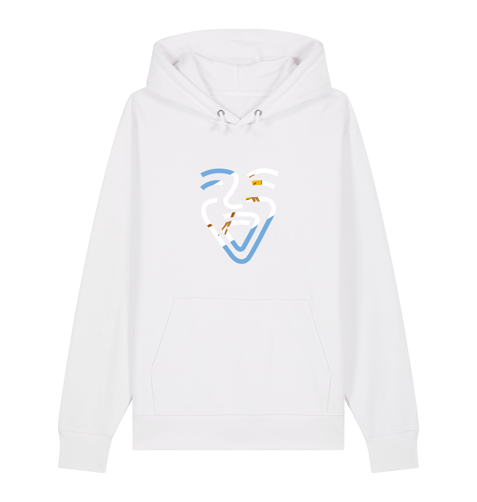 White Printed Sweater Front