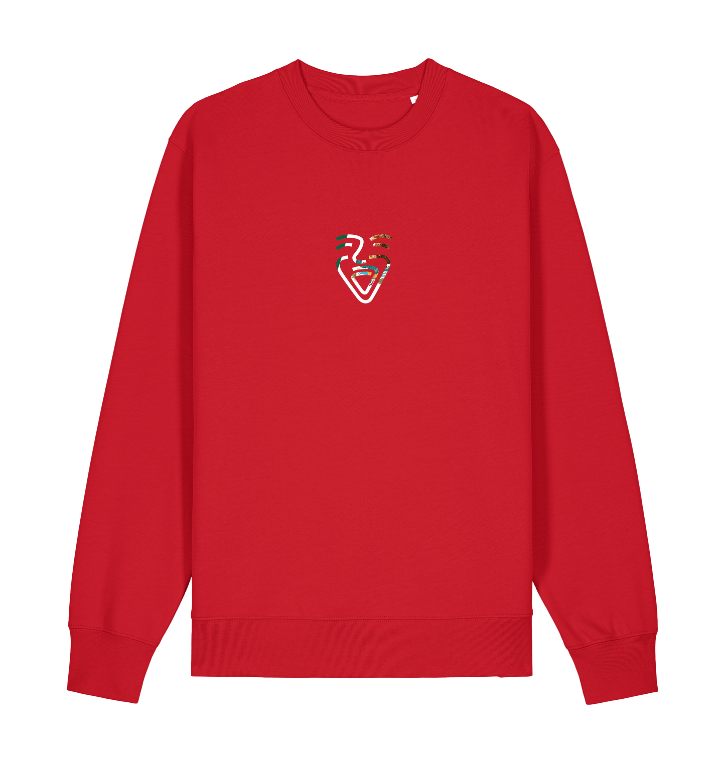 Red Printed Sweater Front