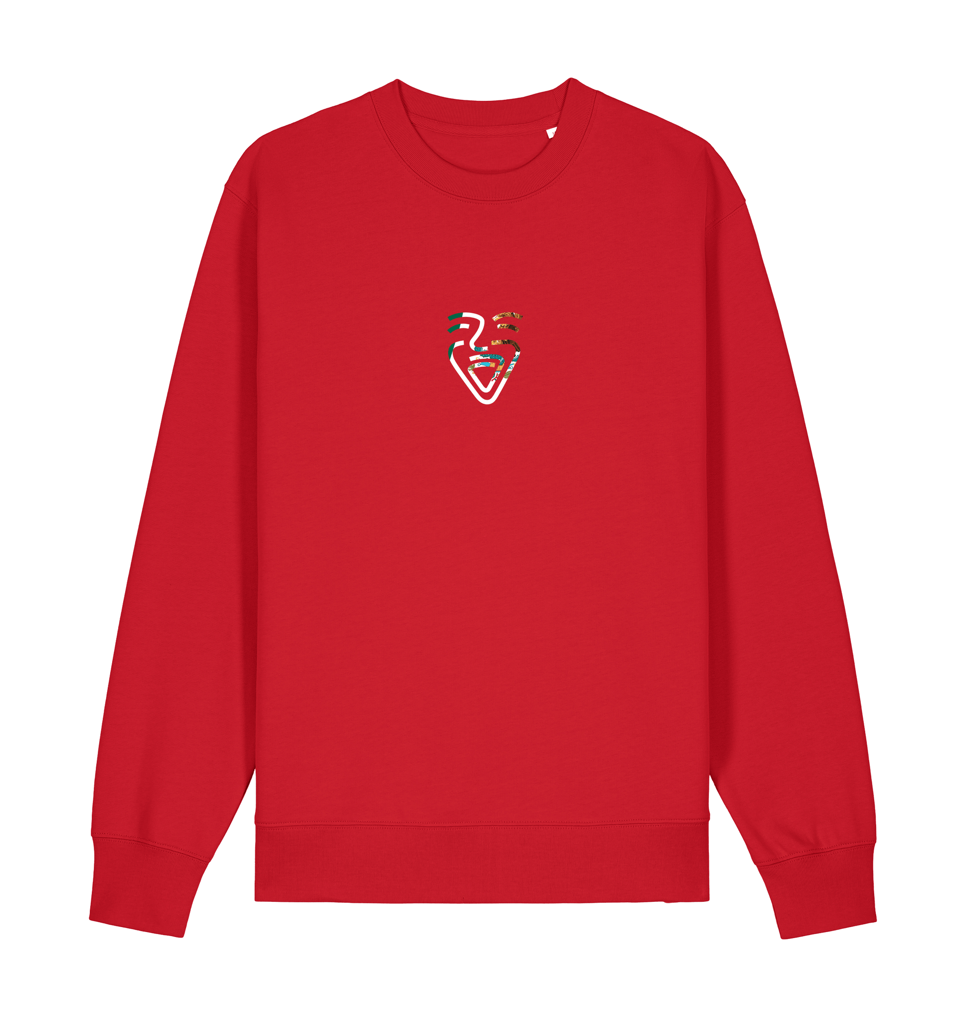 Red Printed Sweater Front