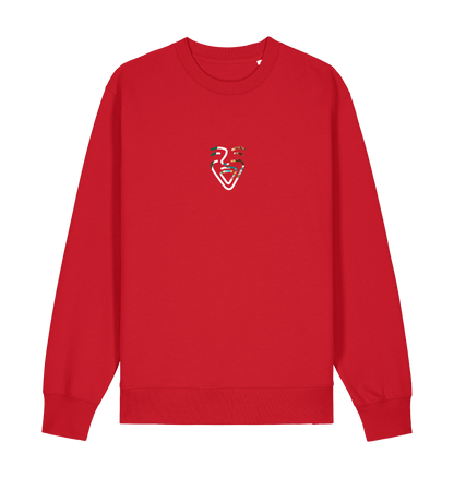 Red Printed Sweater Front