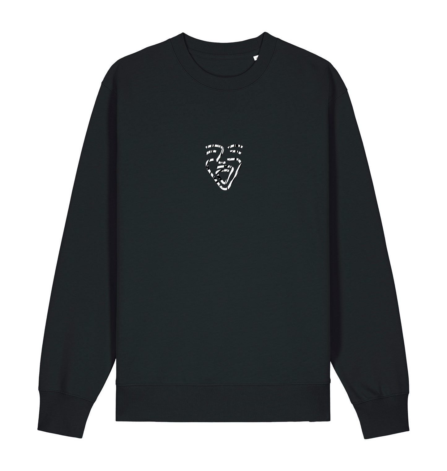 Black Printed Sweater Front