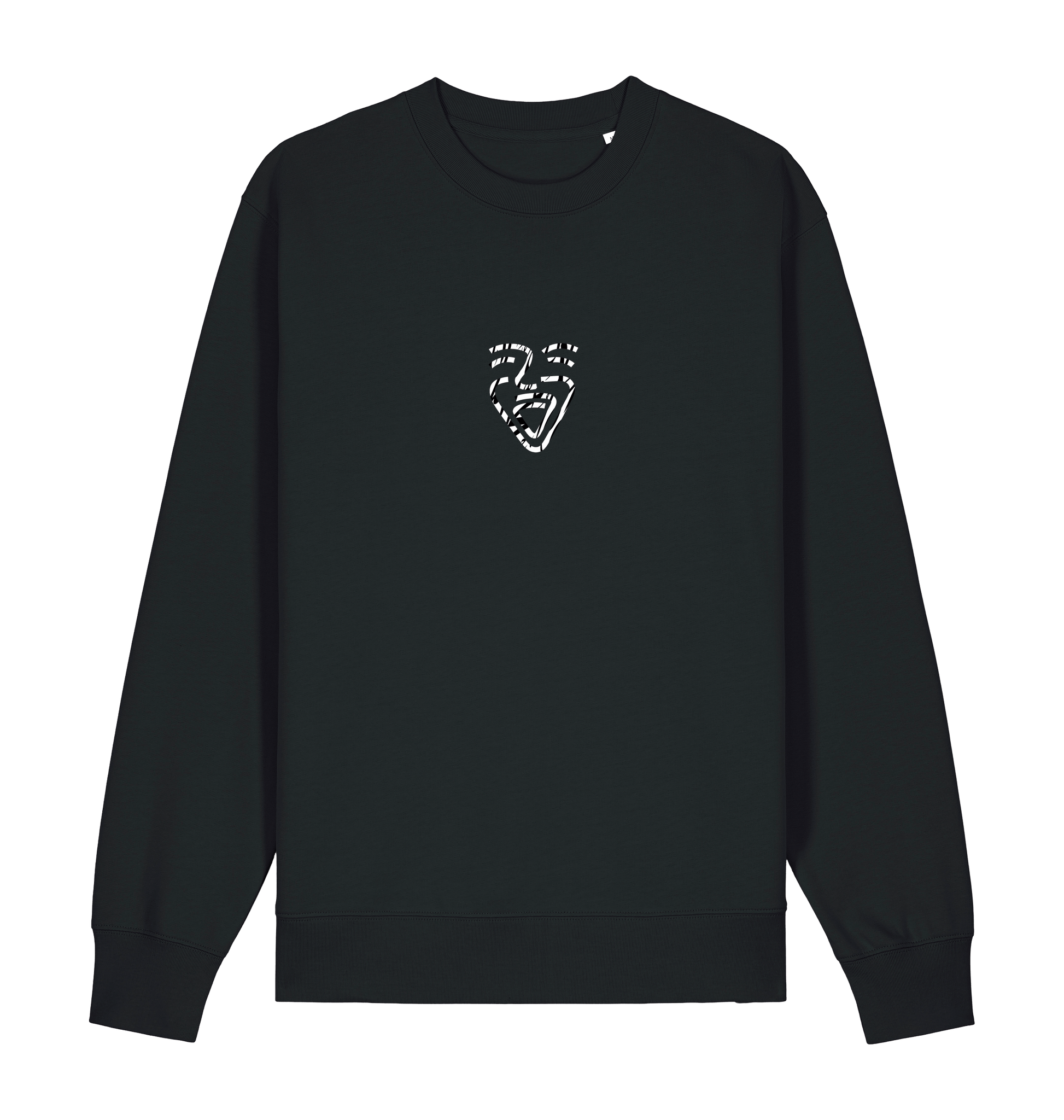 Black Printed Sweater Front