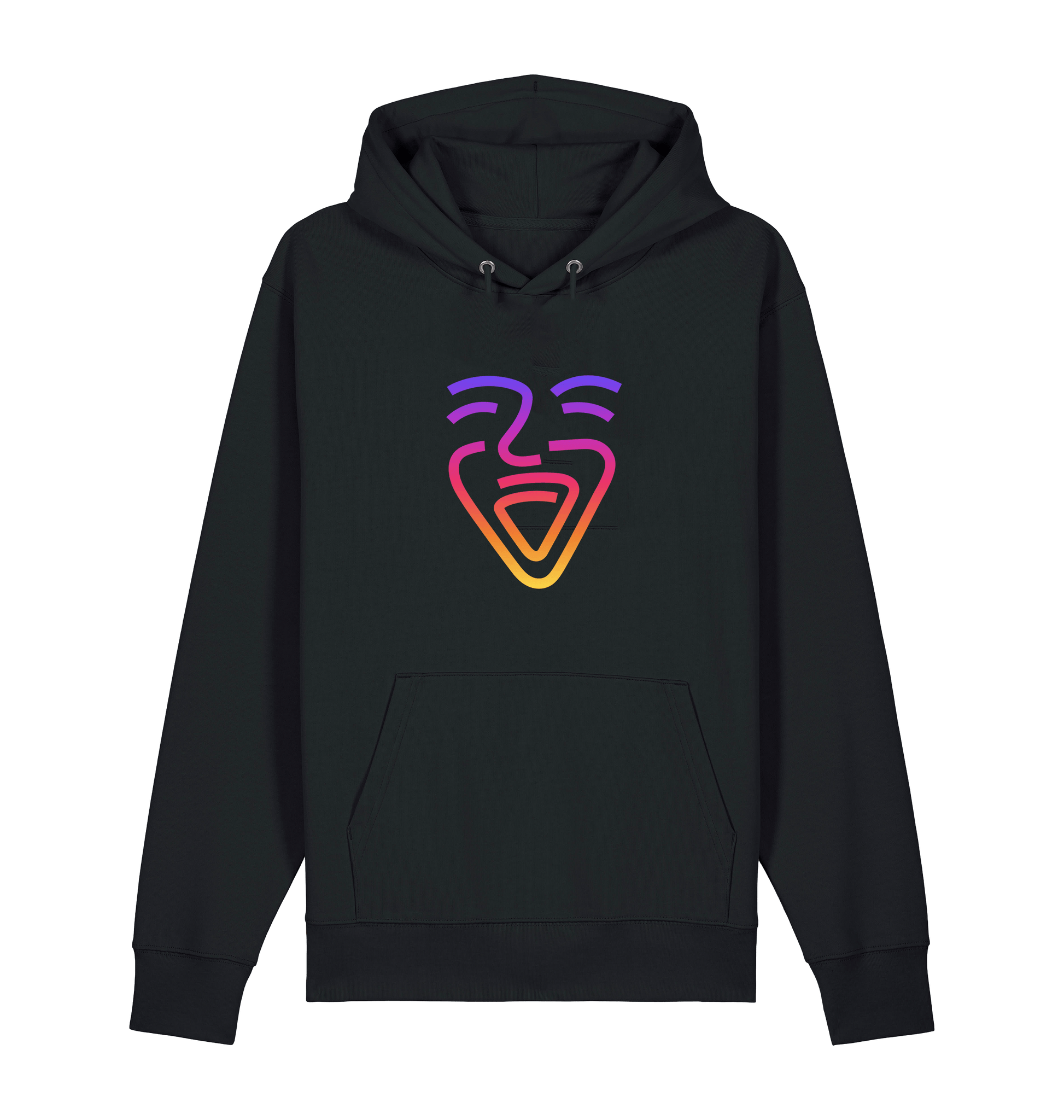 Black Printed Sweater Front