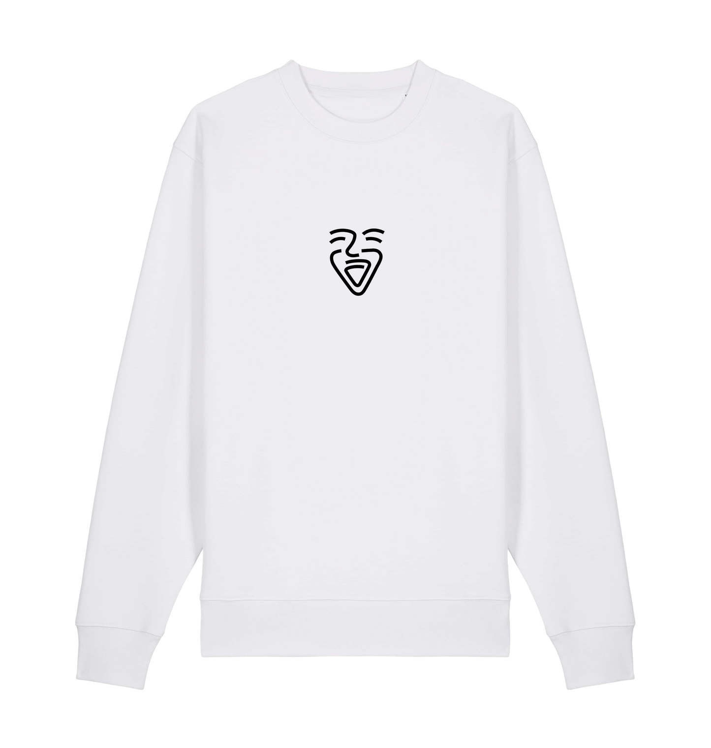White Printed Sweater Front