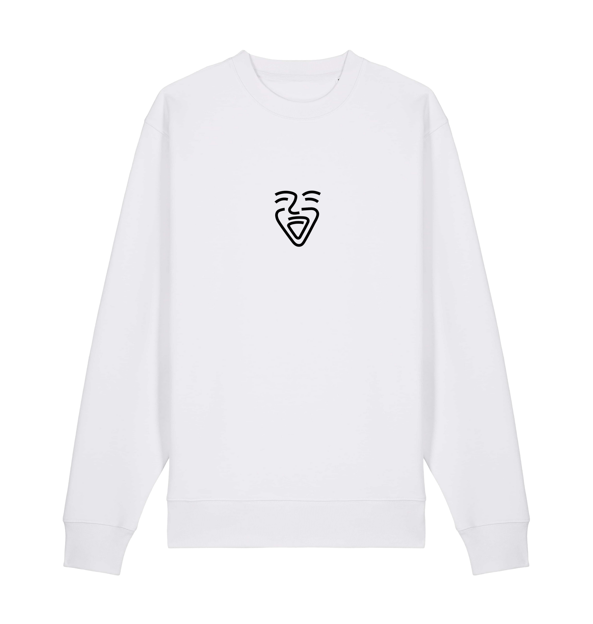 White Printed Sweater Front