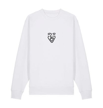 White Printed Sweater Front