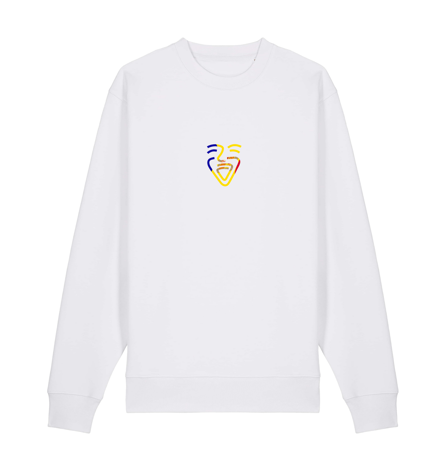 White Printed Sweater Front
