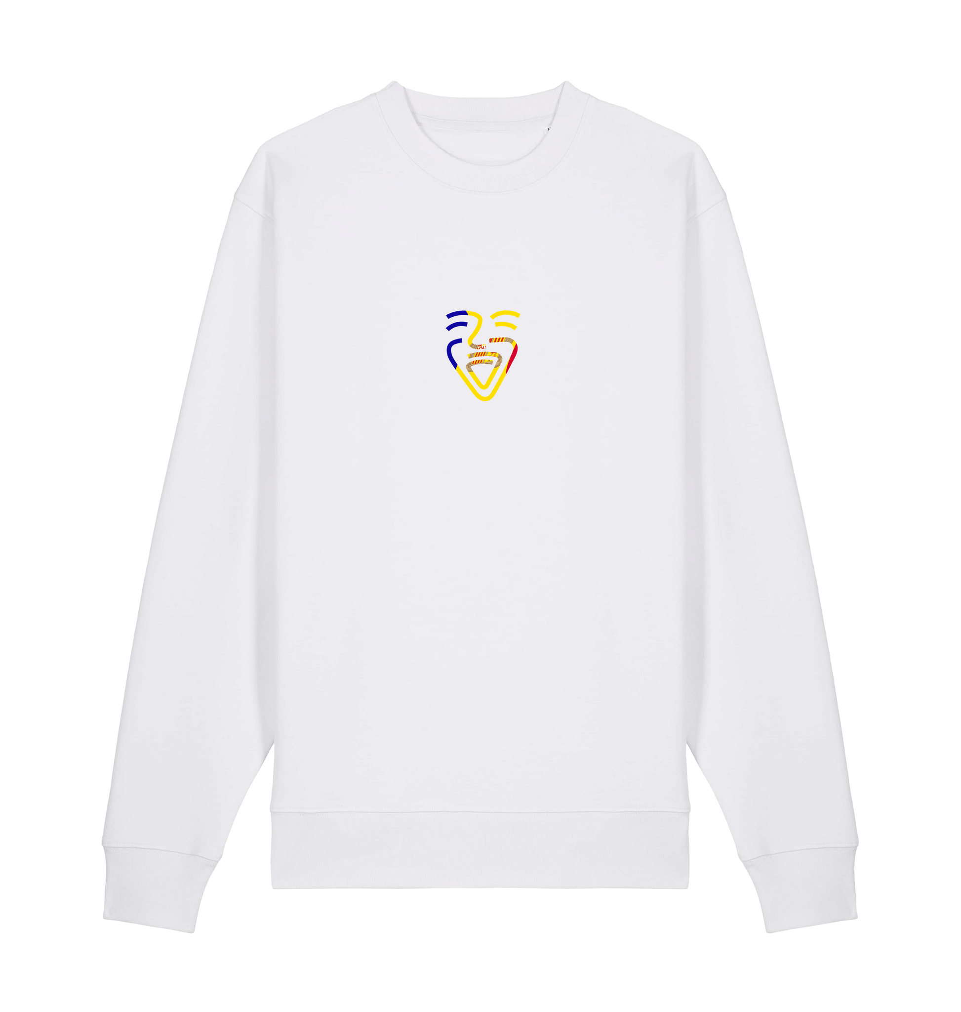 White Printed Sweater Front