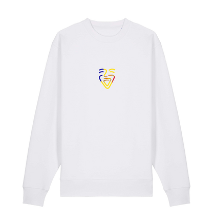 White Printed Sweater Front