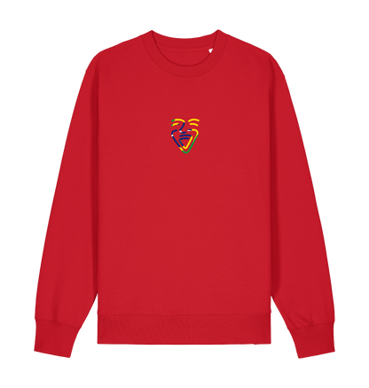 Red Printed Sweater Front