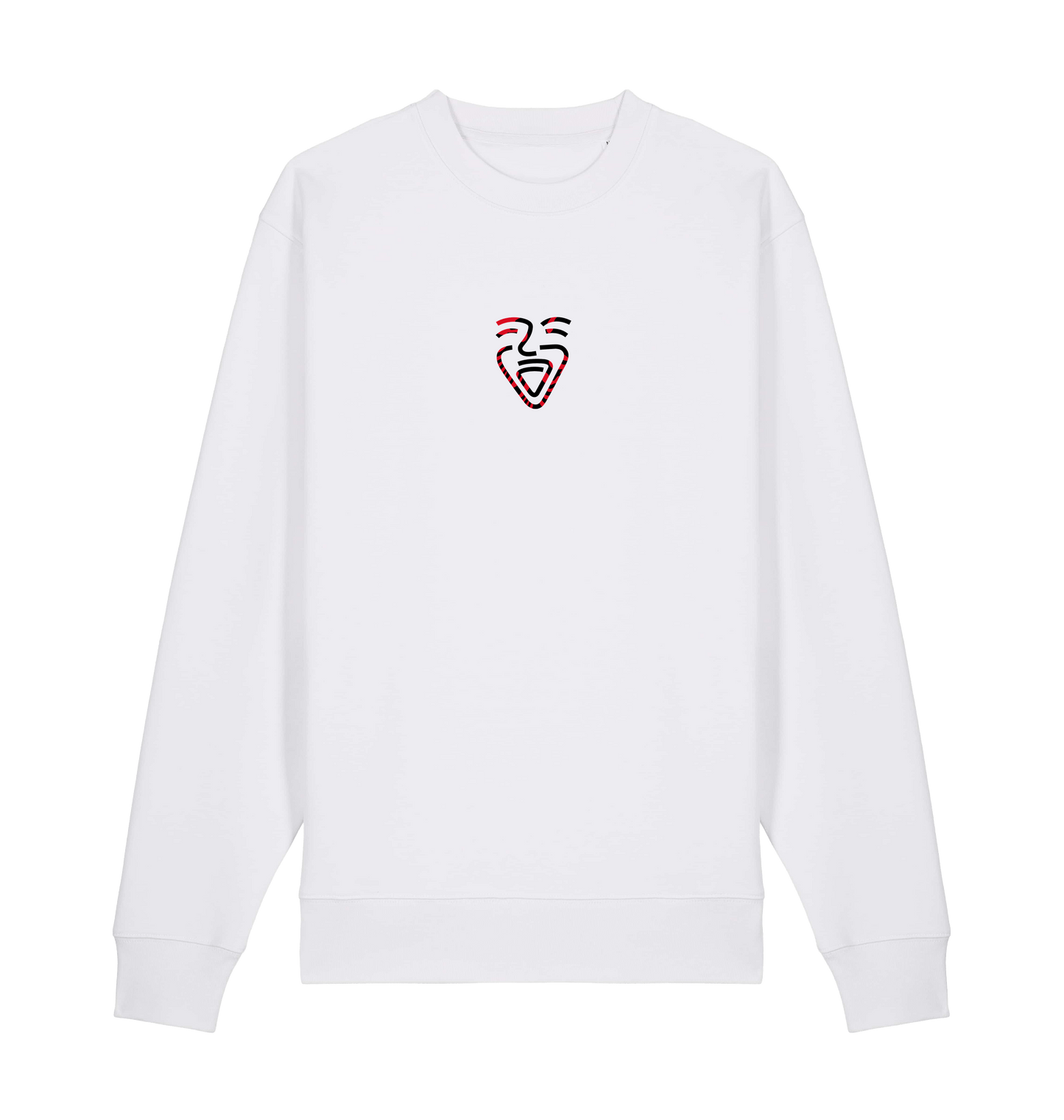 White Printed Sweater Front