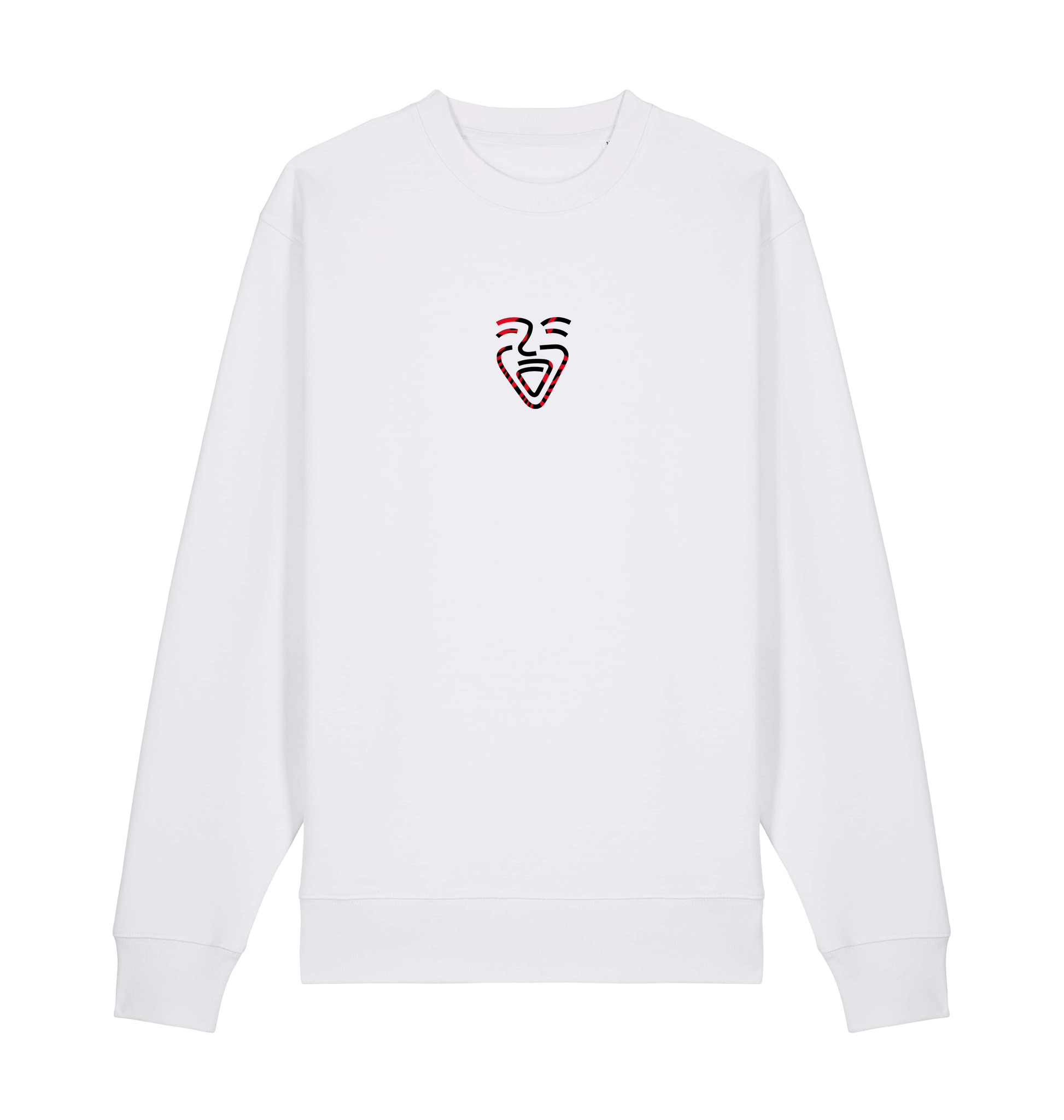 White Printed Sweater Front