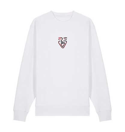 White Printed Sweater Front