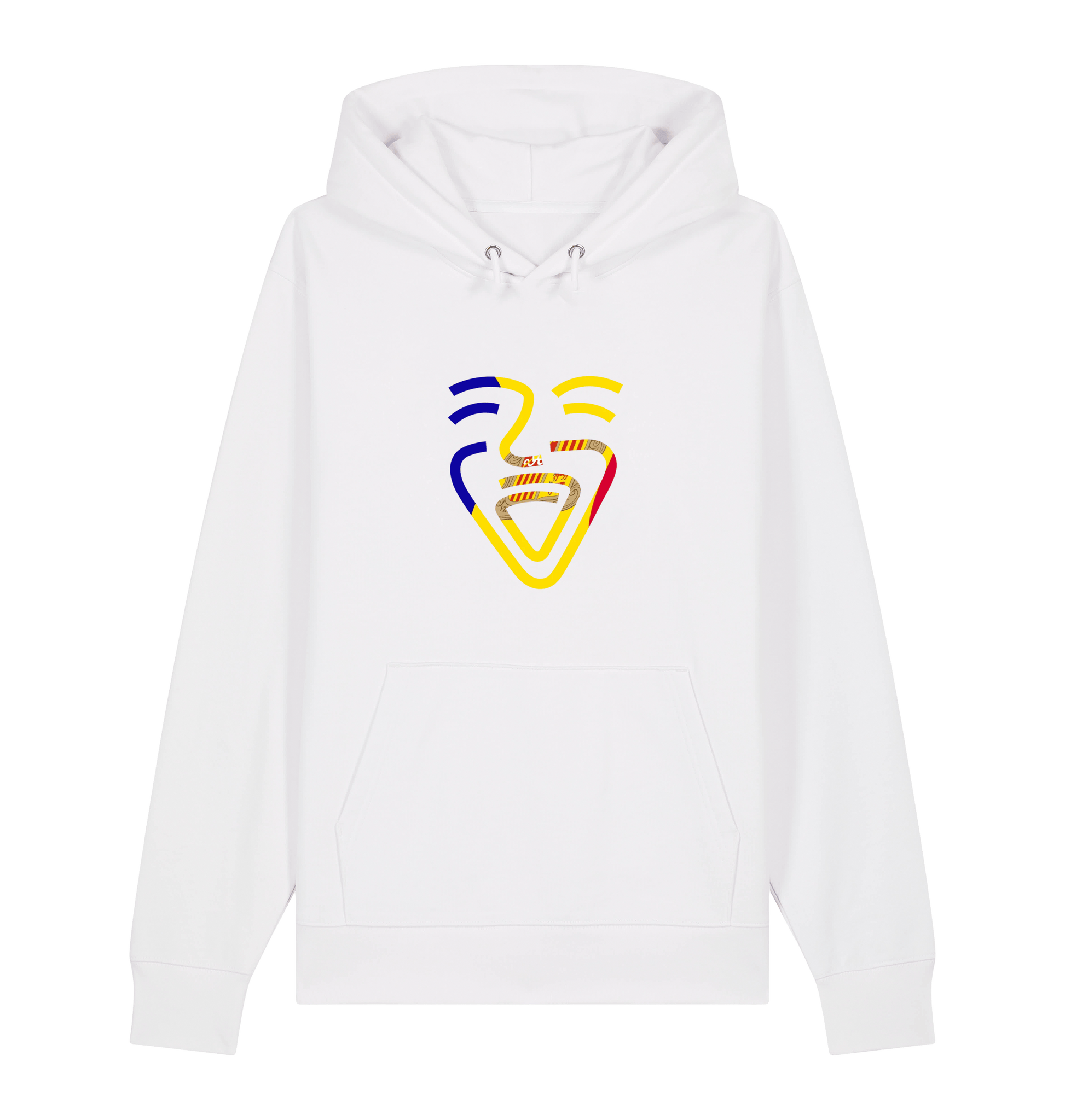 White Printed Sweater Front