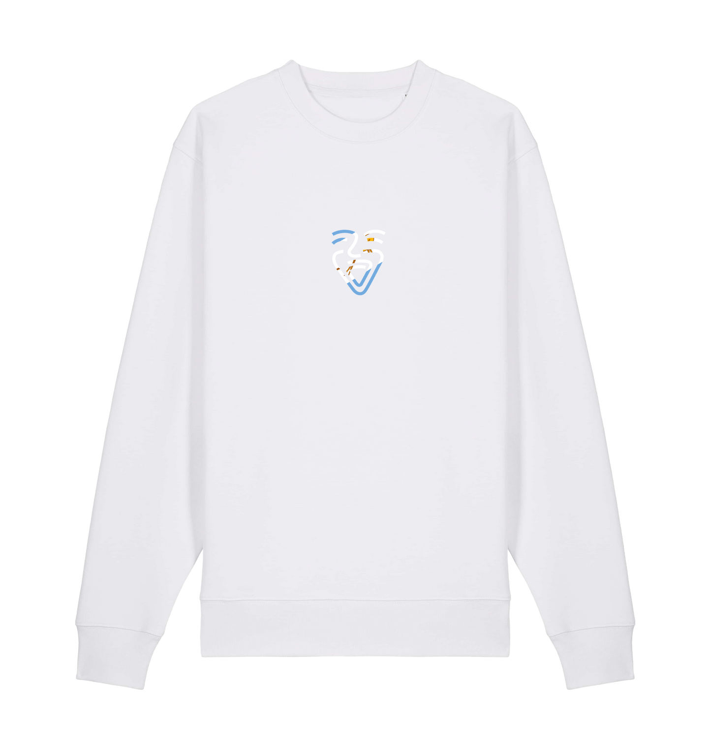 White Printed Sweater Front