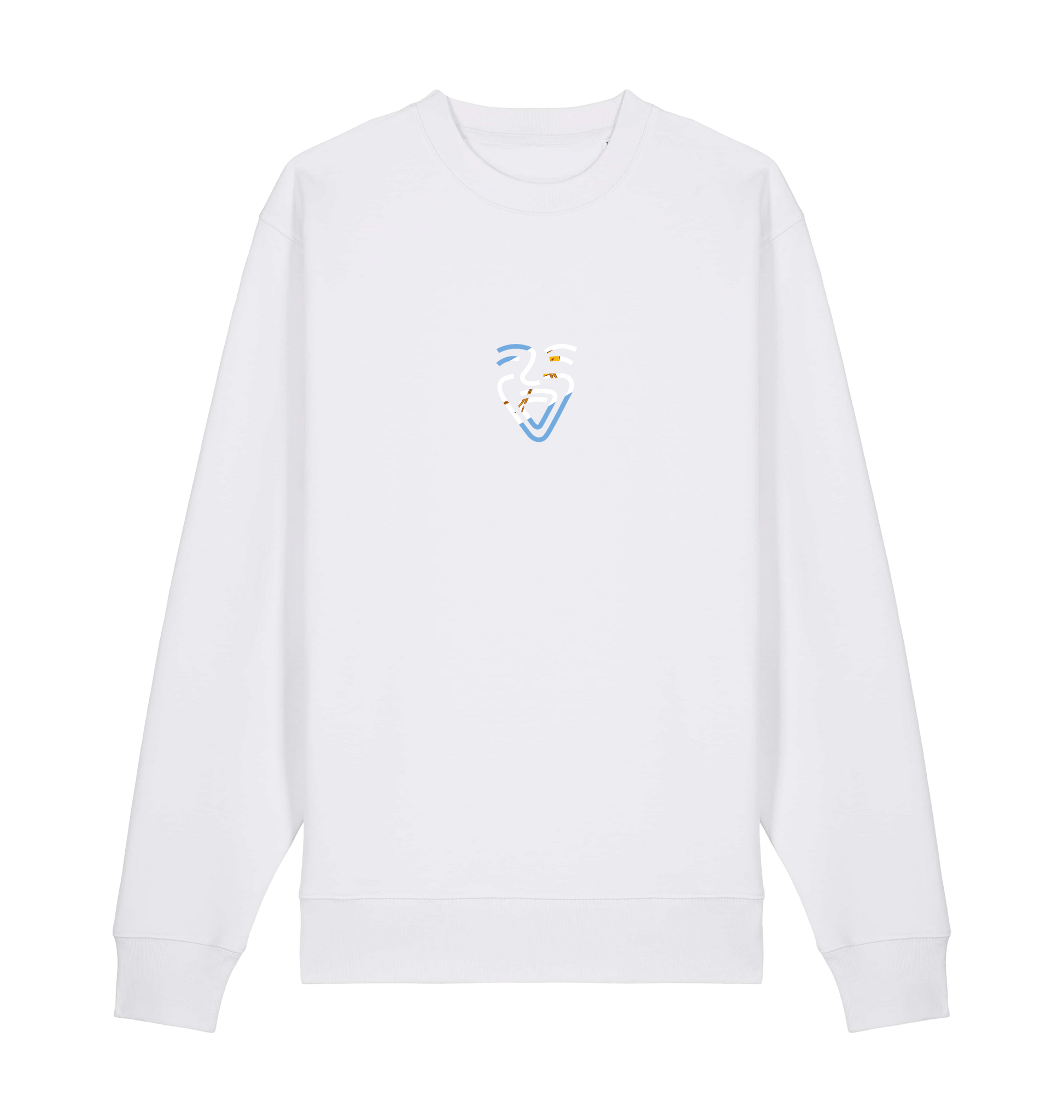 White Printed Sweater Front