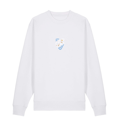 White Printed Sweater Front