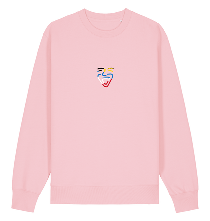 Cotton Pink Printed Sweater Front