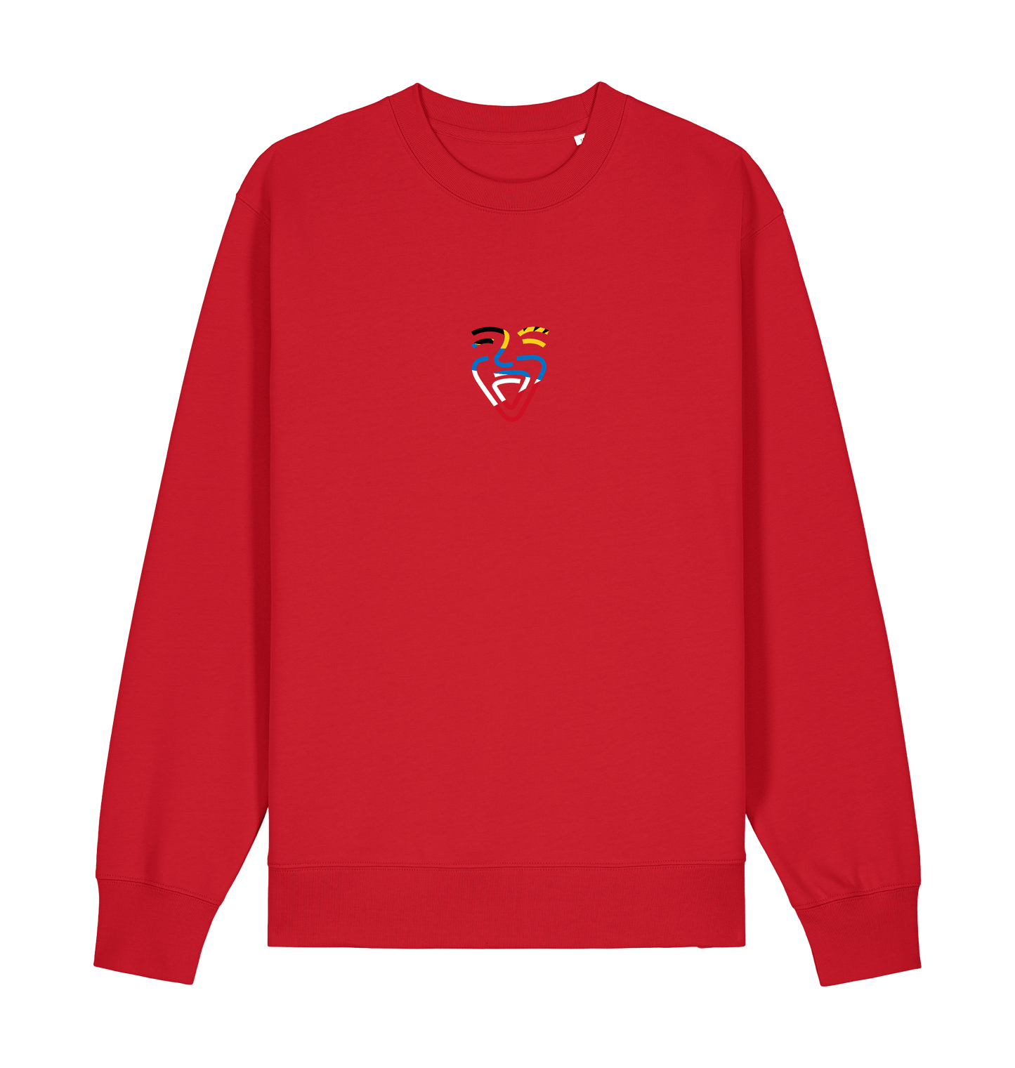 Red Printed Sweater Front