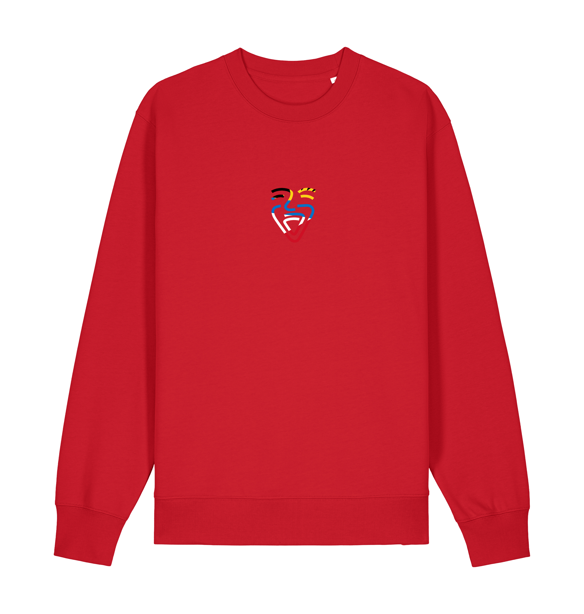 Red Printed Sweater Front