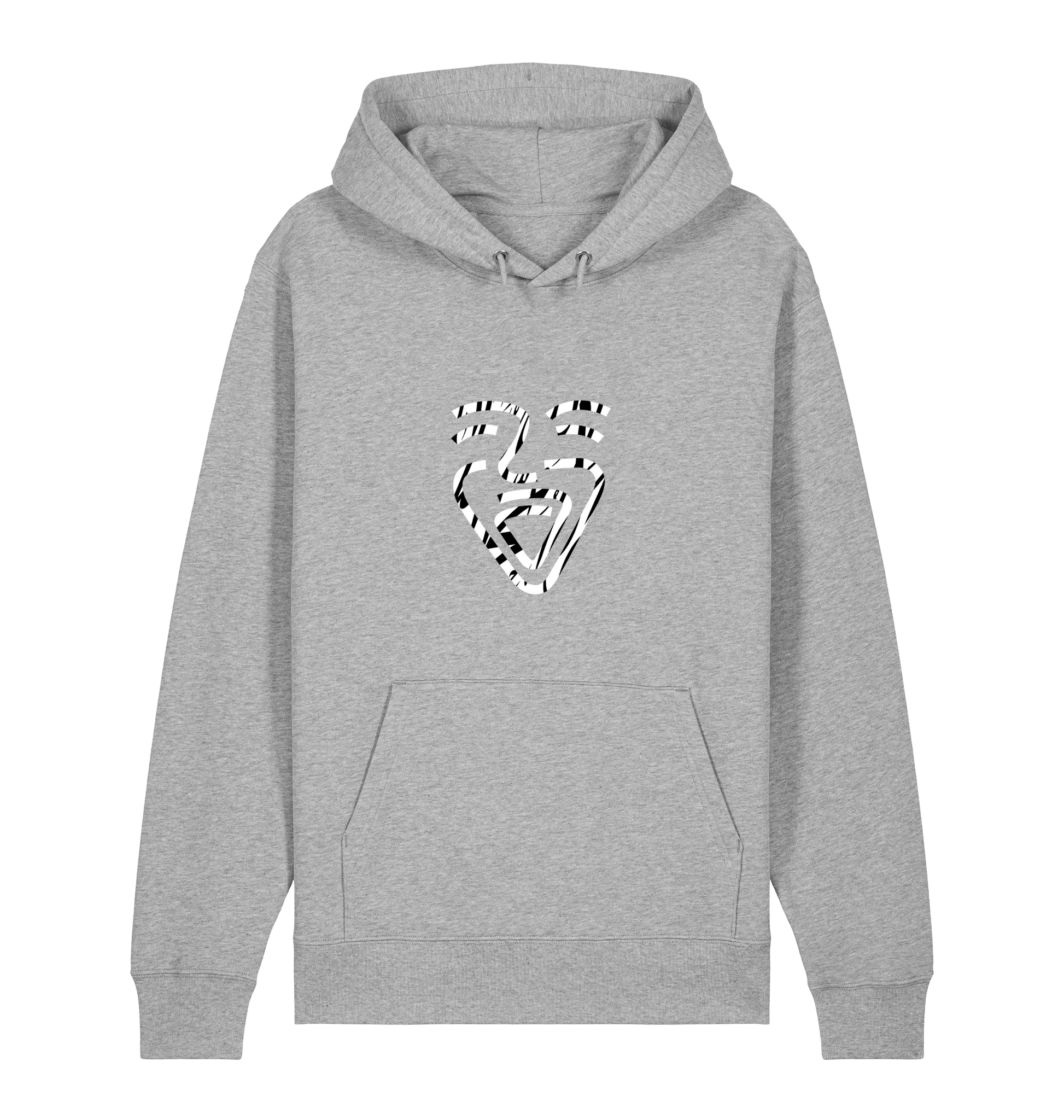Heather Grey Printed Sweater Front