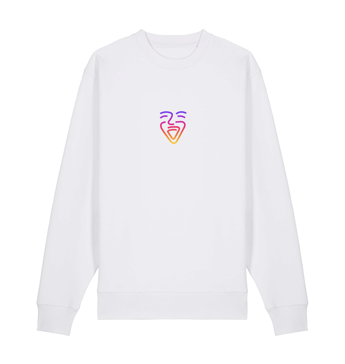 White Printed Sweater Front