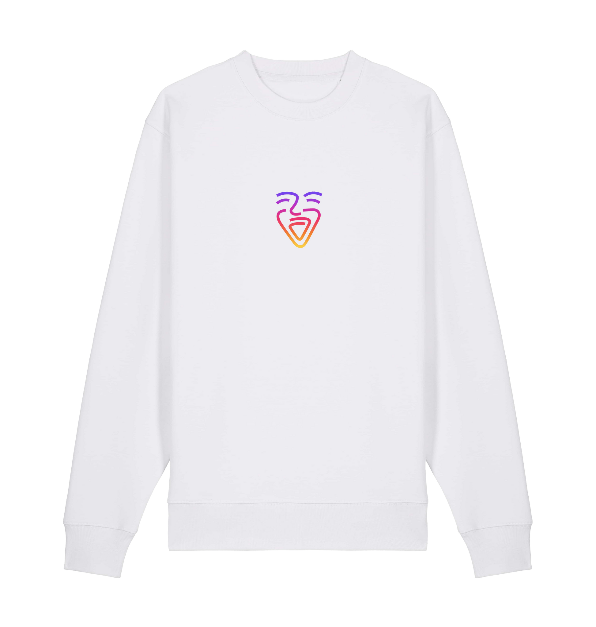 White Printed Sweater Front
