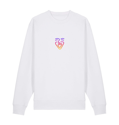 White Printed Sweater Front
