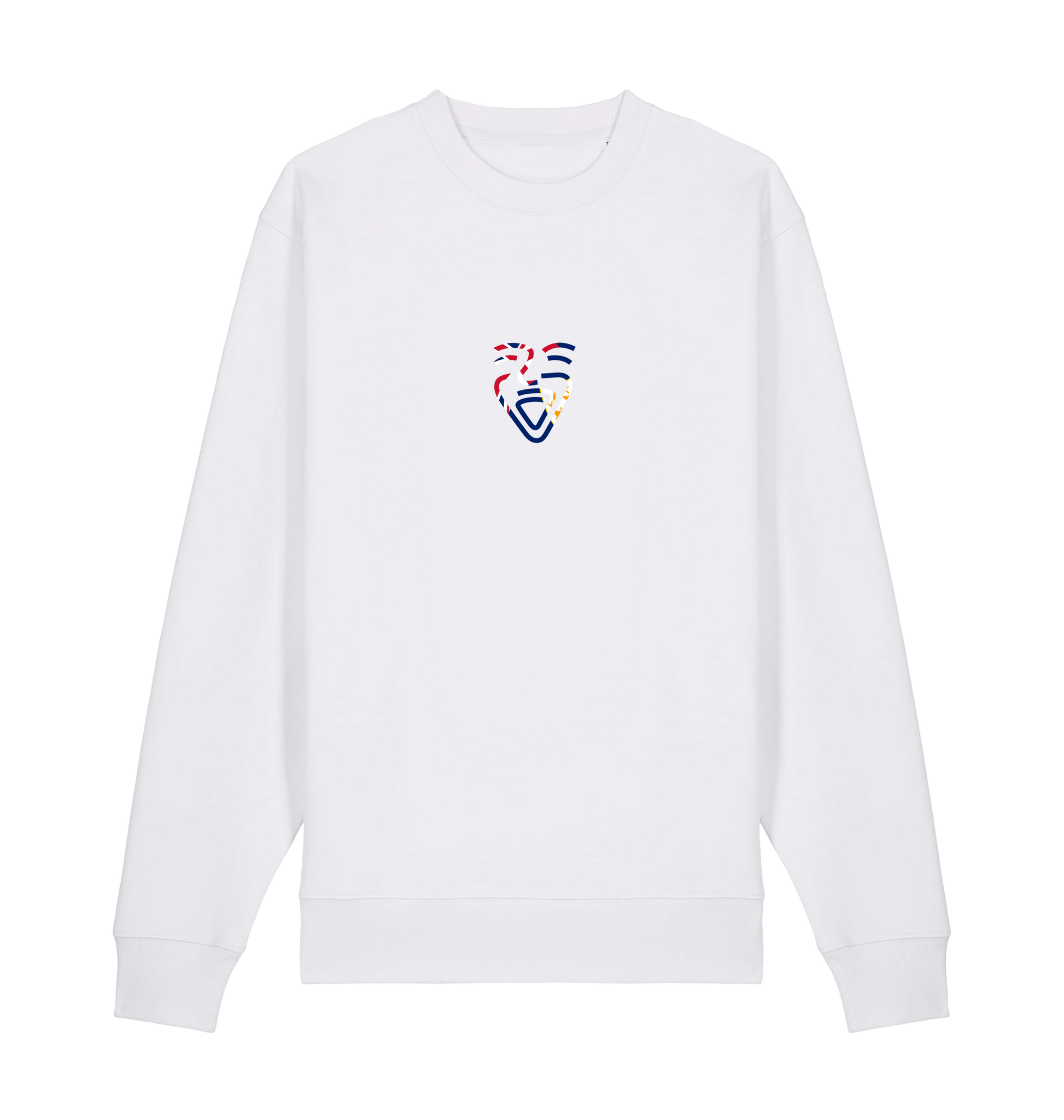 White Printed Sweater Front