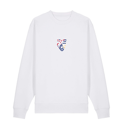 White Printed Sweater Front