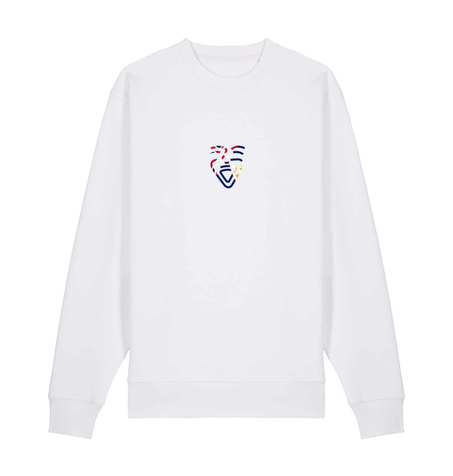 White Printed Sweater Front
