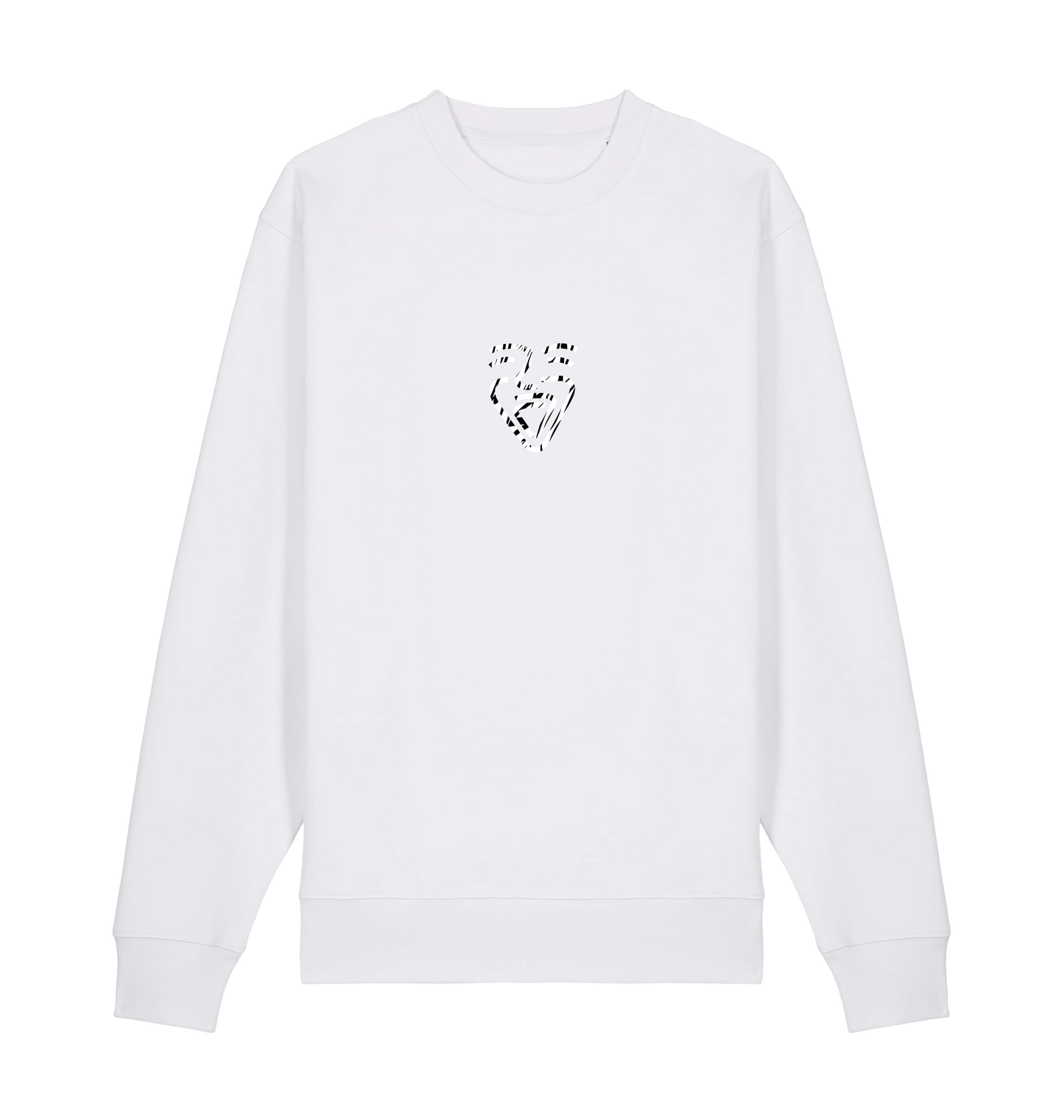 White Printed Sweater Front
