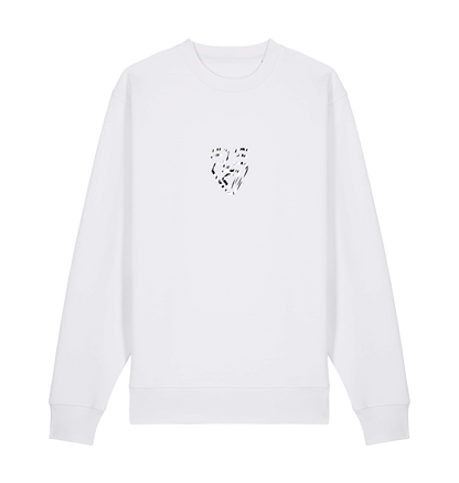 White Printed Sweater Front