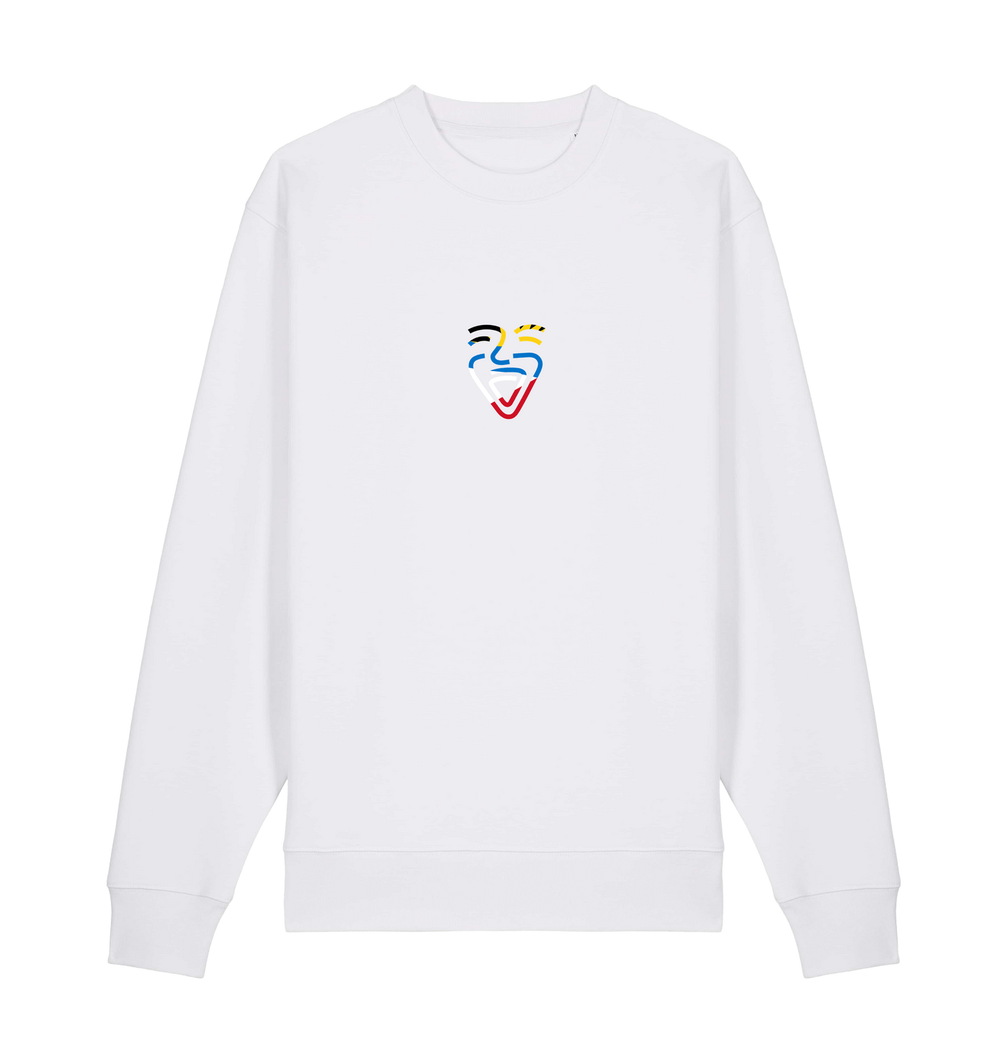 White Printed Sweater Front