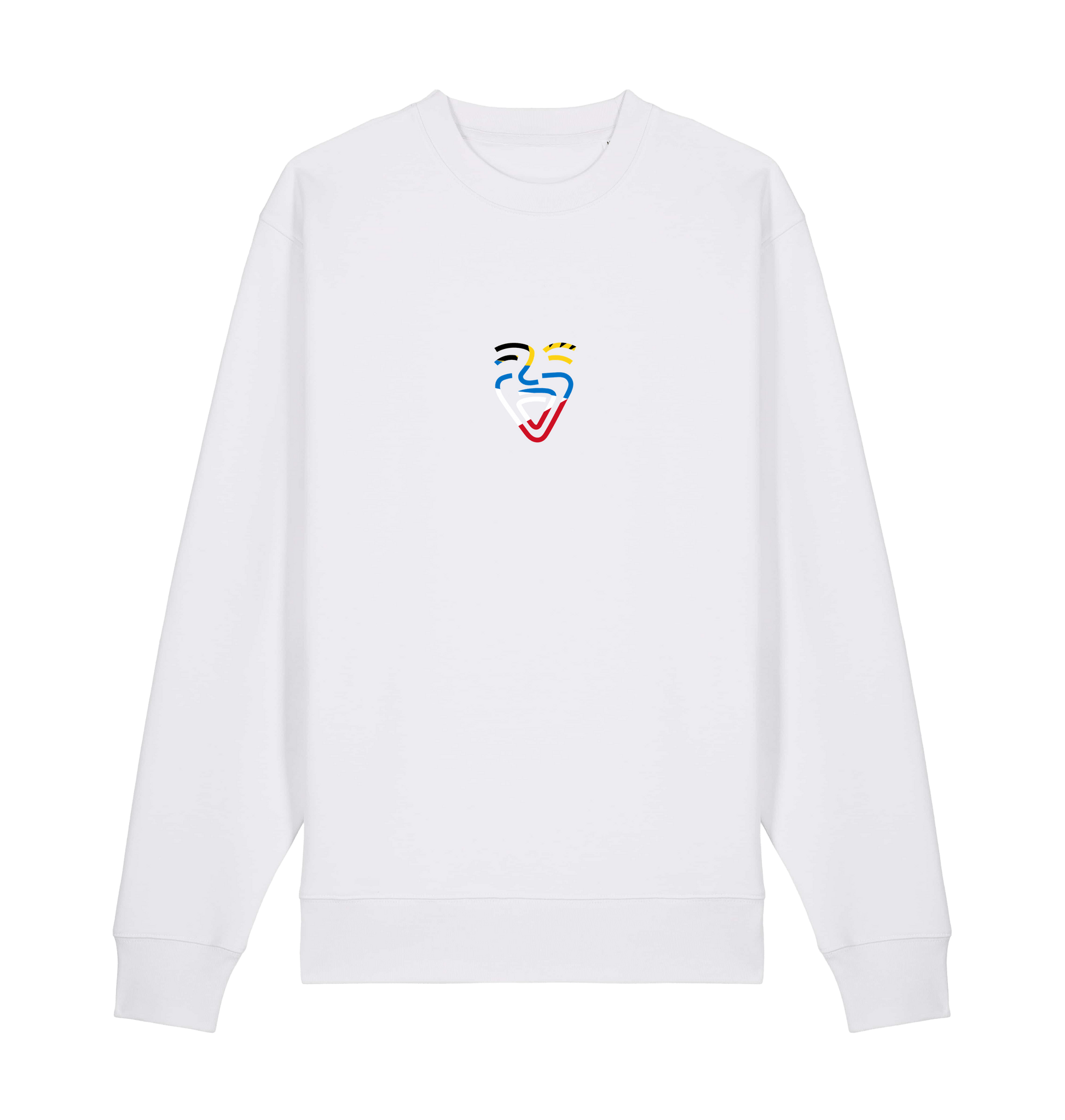 White Printed Sweater Front
