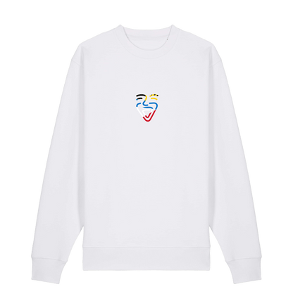 White Printed Sweater Front