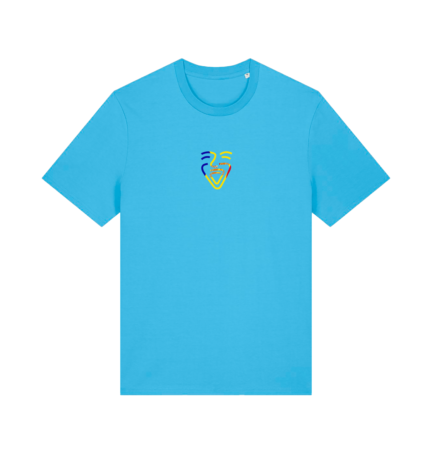 Aqua Blue Printed T-shirt Front