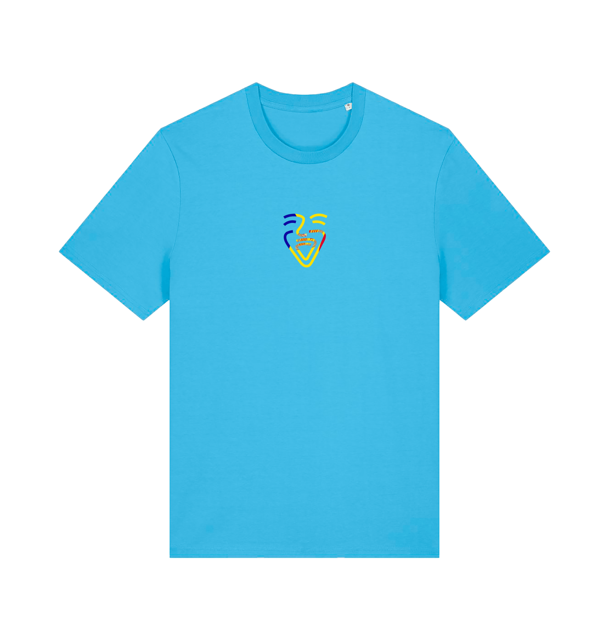 Aqua Blue Printed T-shirt Front