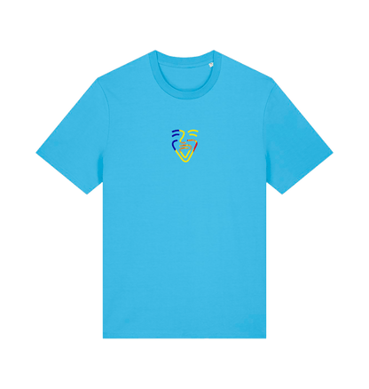 Aqua Blue Printed T-shirt Front