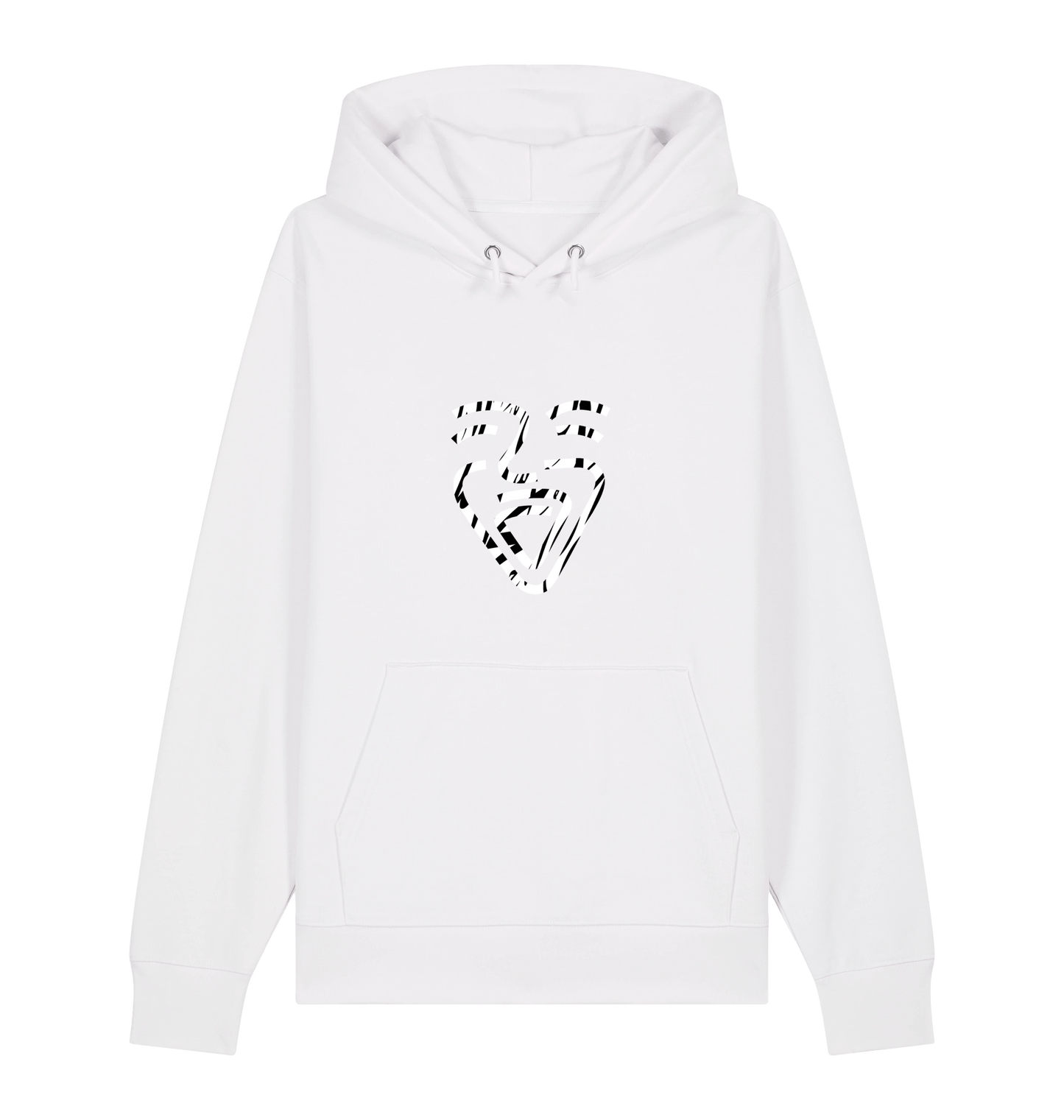 White Printed Sweater Front
