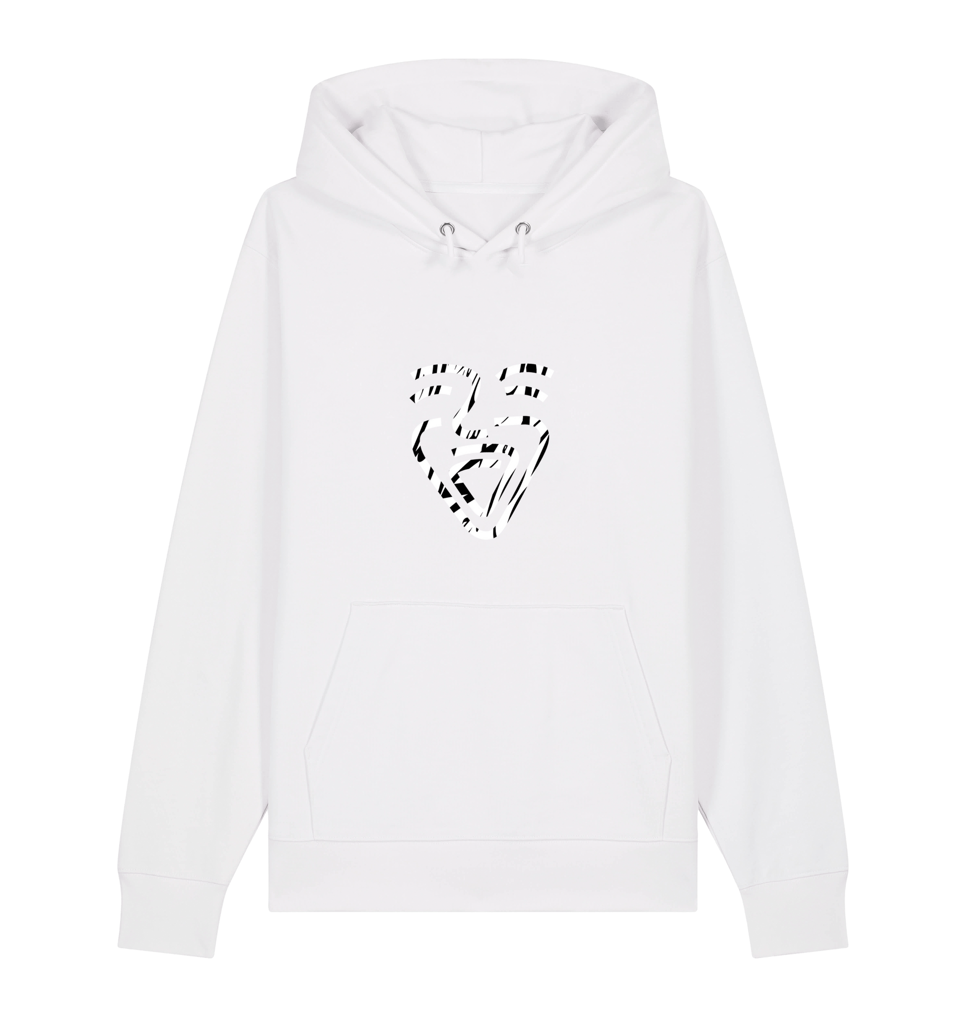 White Printed Sweater Front