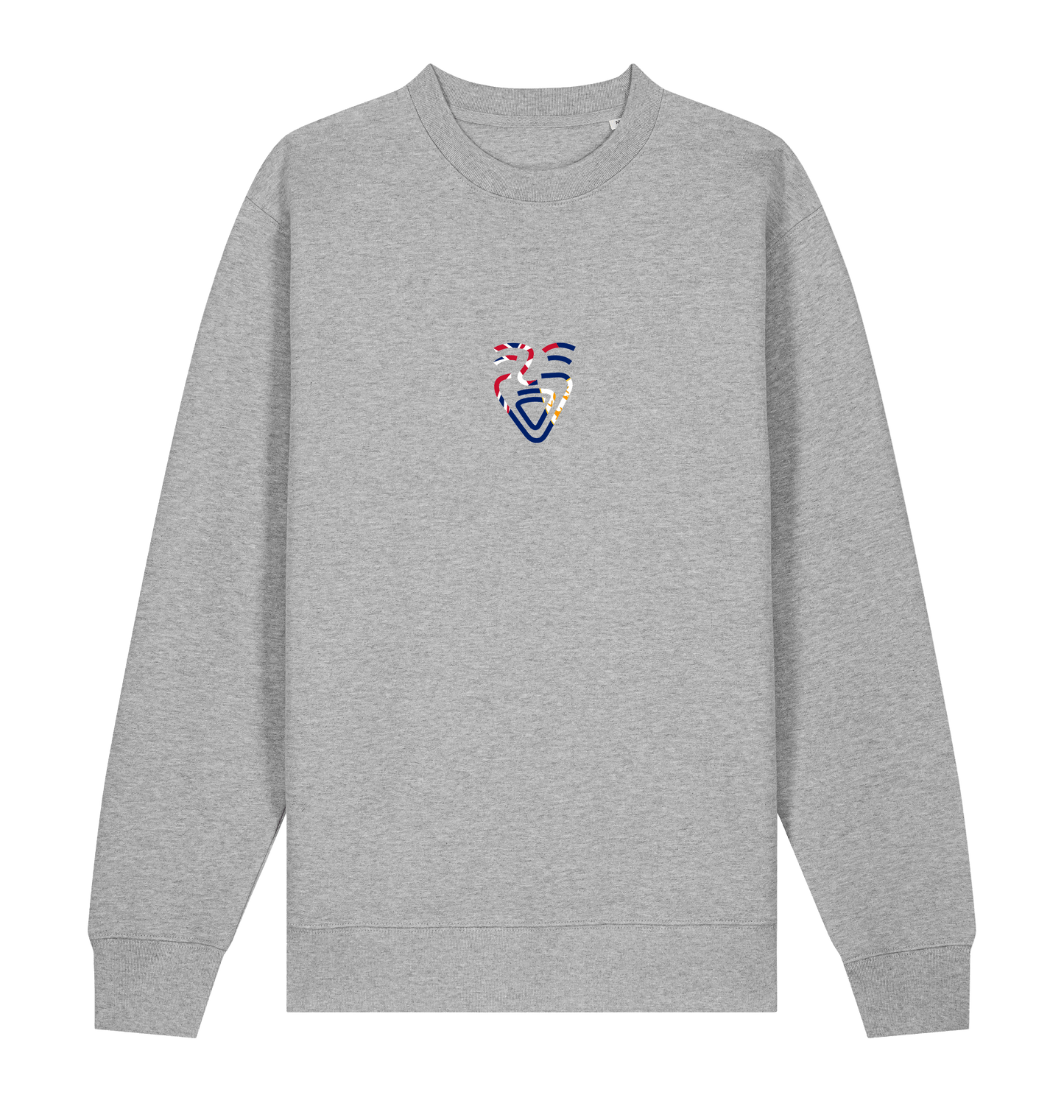 Heather Grey Printed Sweater Front