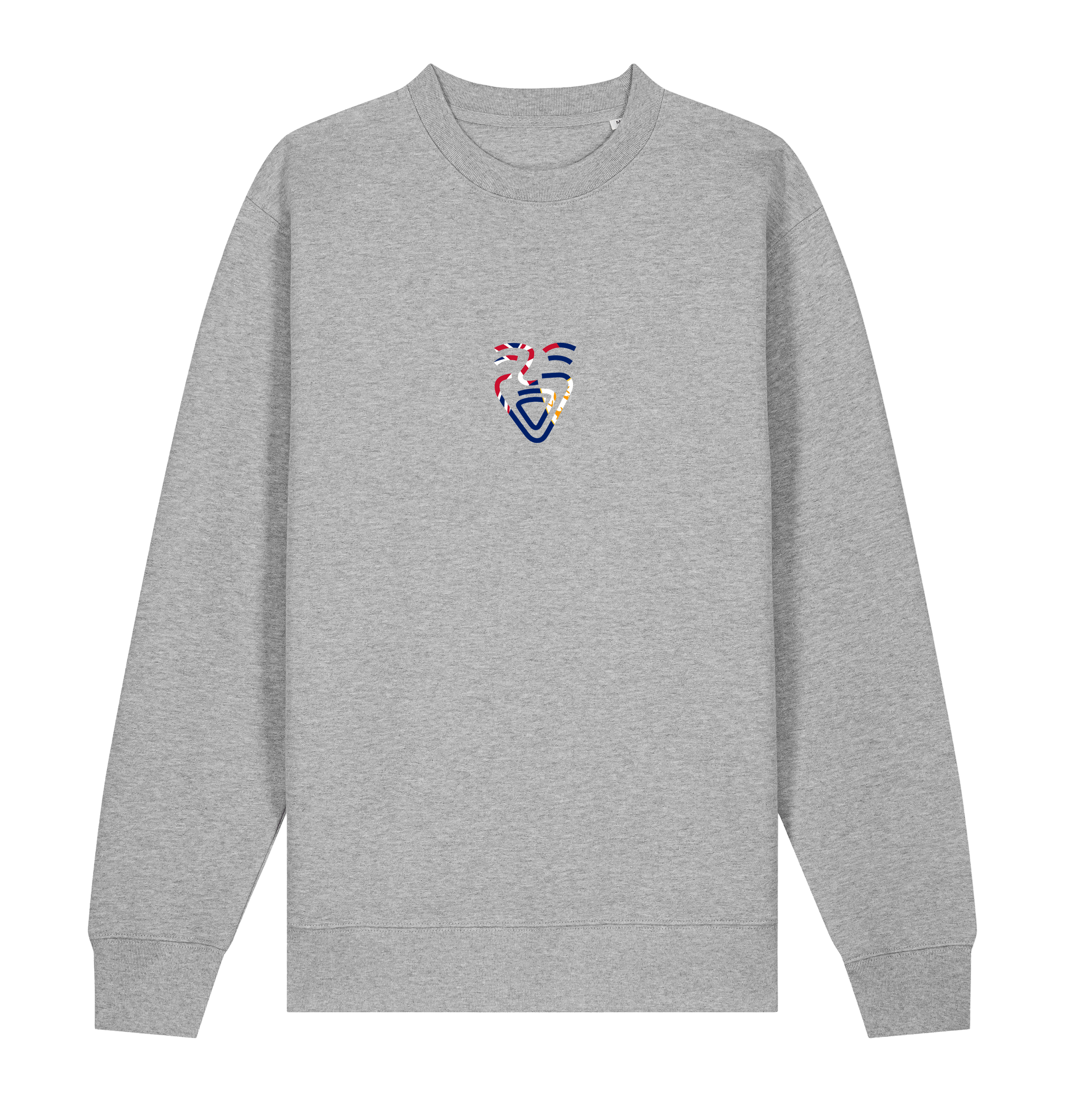 Heather Grey Printed Sweater Front