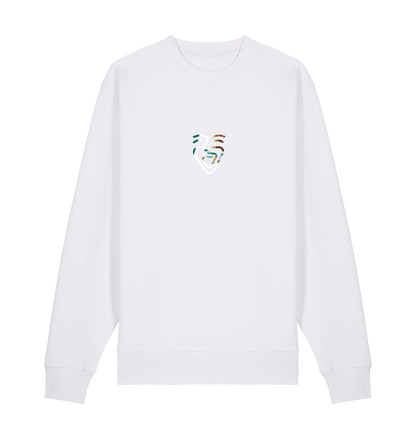 White Printed Sweater Front