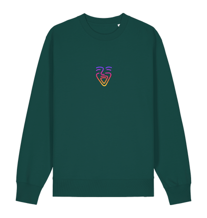 Glazed Green Printed Sweater Front