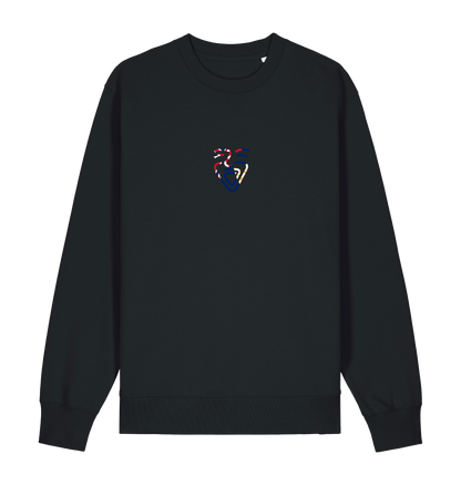 Black Printed Sweater Front