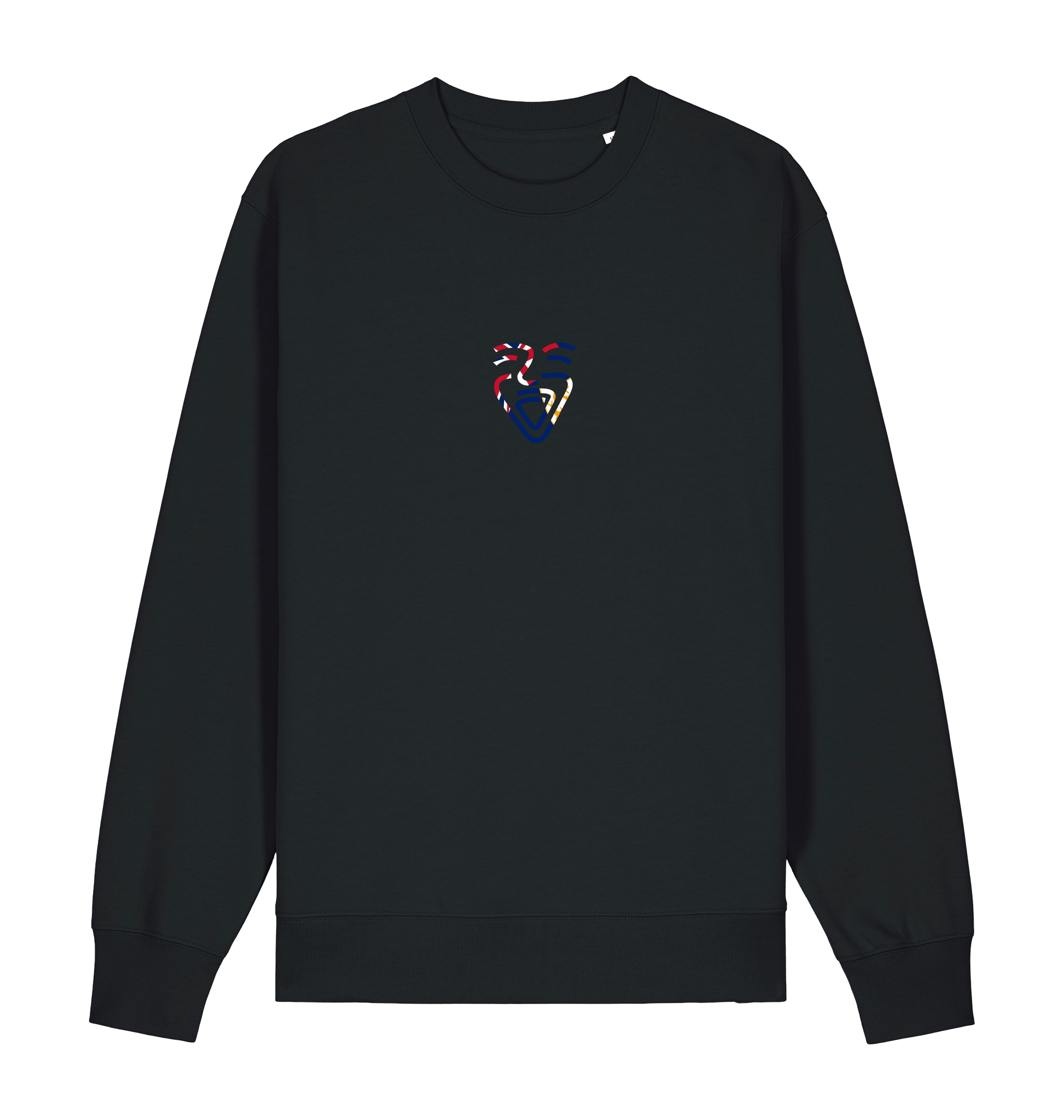 Black Printed Sweater Front