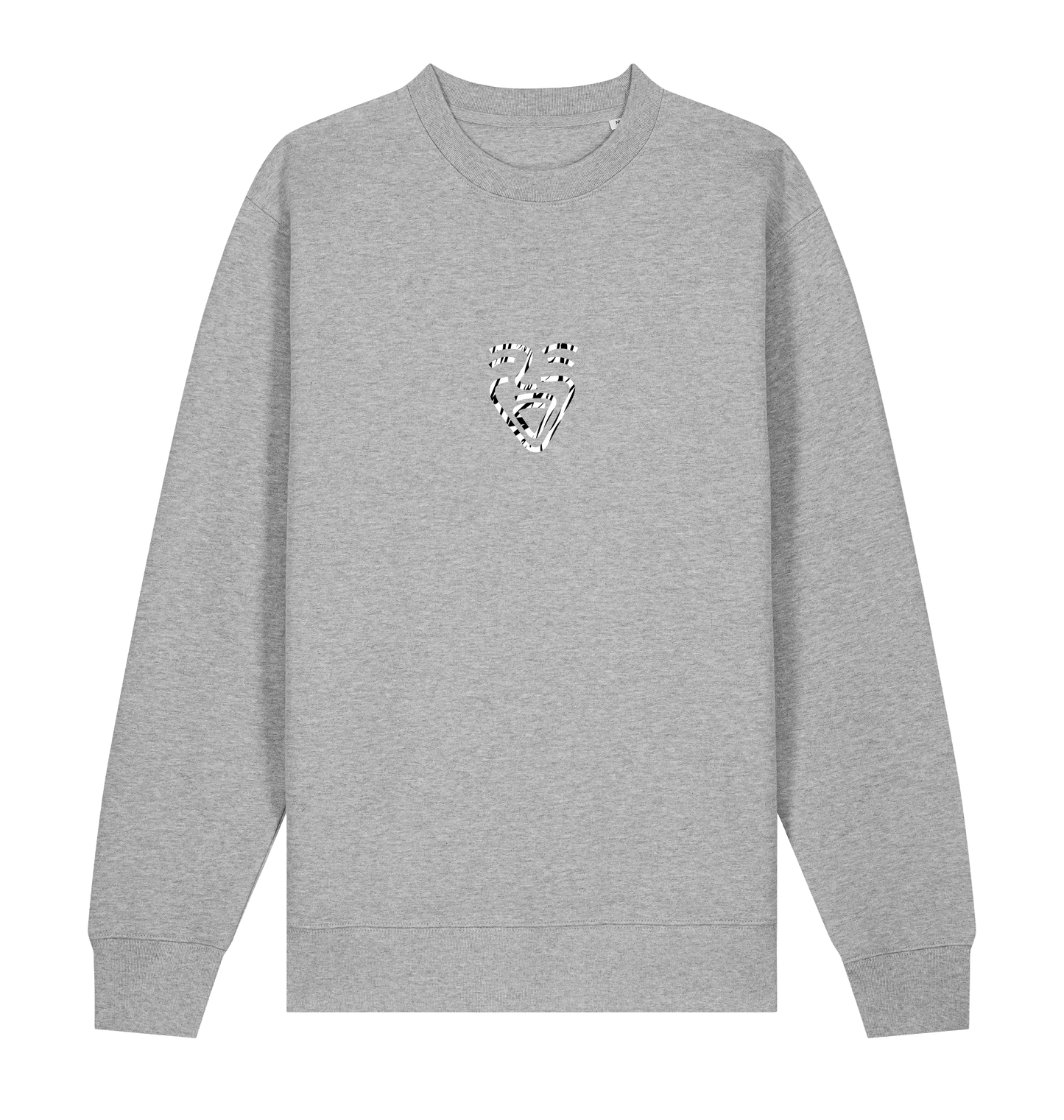 Heather Grey Printed Sweater Front
